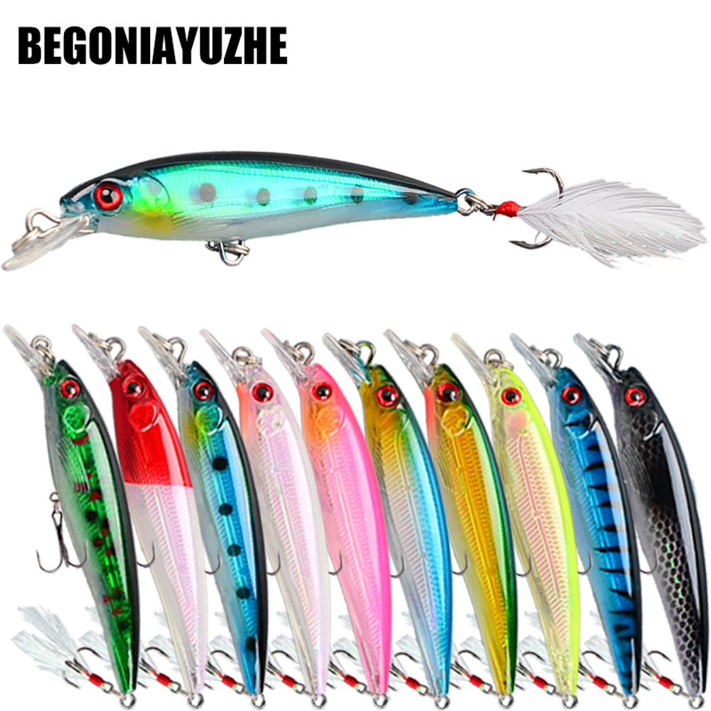 Fishing Hook Treble - ชุดเหยื่อตกปลาไบโอนิค มินโนว์ 10 ชิ้น - เหยื่อแข็ง