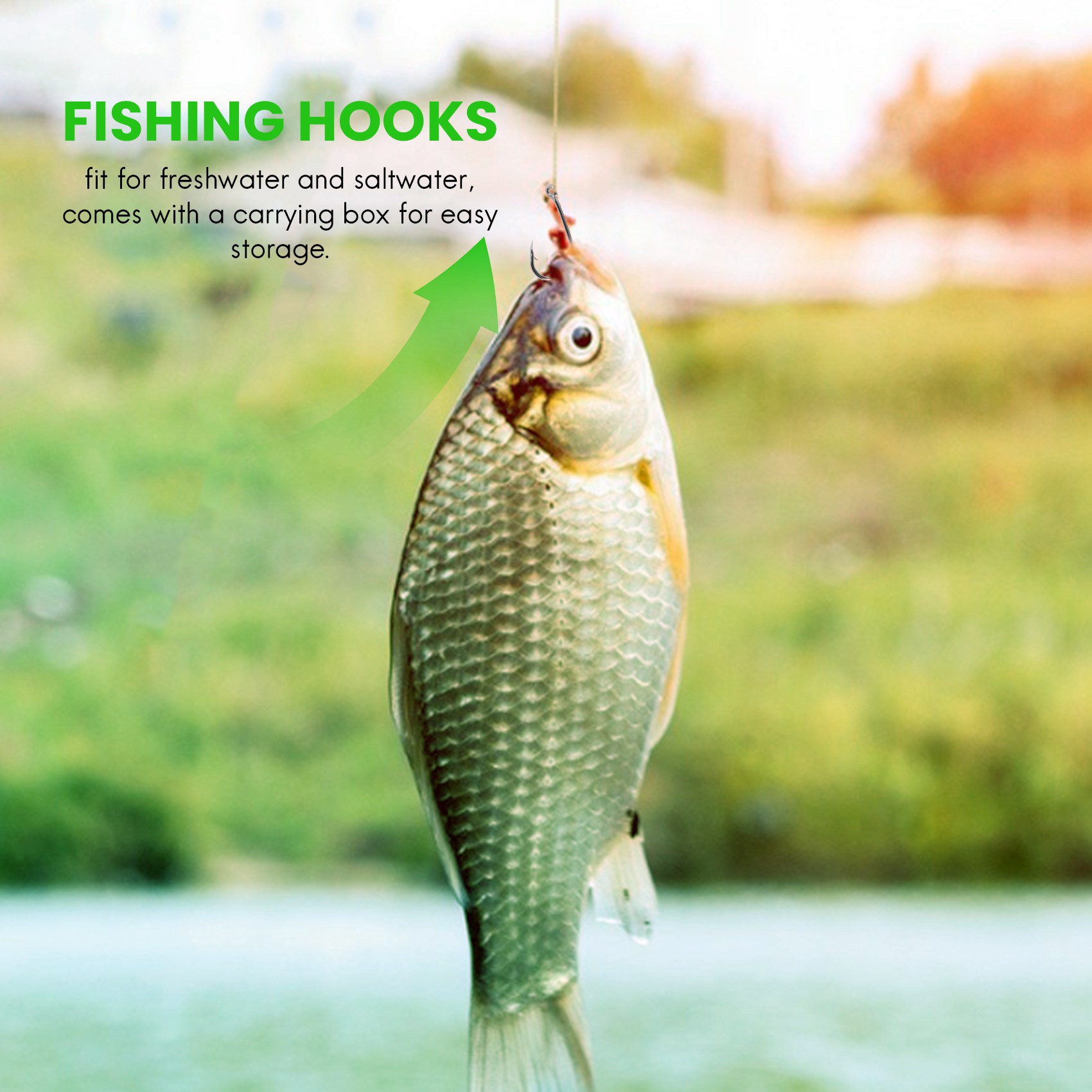 Fishing Hook Box - สินค้ามาใหม่ 500 ชิ้น/ชุด ขนาดผสม # ชุดเบ็ดตกปลาคาร์ปเหล็กกล้าคาร์บอนสูง