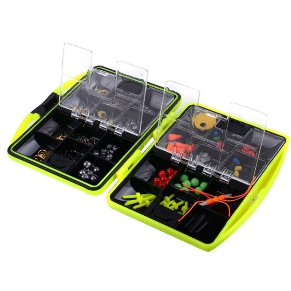 Fishing Hook Box - ชุดอุปกรณ์ตกปลา 184 ชิ้น ประกอบด้วยตะขอ ตะกั่วถ่วงน้ำหนัก ชุดตกปลา