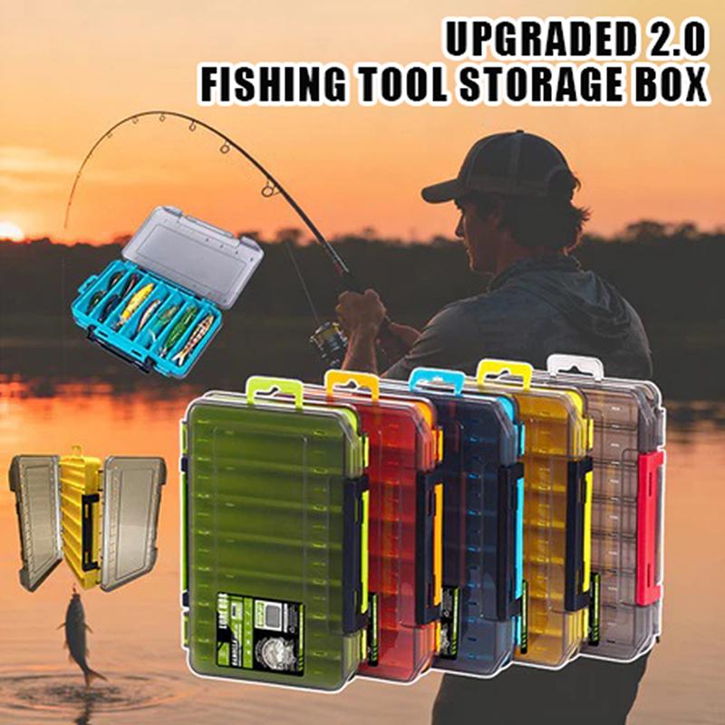 Fishing Hook Box - กล่องใส่อุปกรณ์ตกปลาแบบสองด้าน - ออกแบบเพื่อการตกปลาที่สะดวกสบายด้วยกล่องจัดเก็บอเนกประสงค์ที่ทนทาน สำหรับใส่เหยื่อปลอม ตะขอ และเหยื่อตกปลา