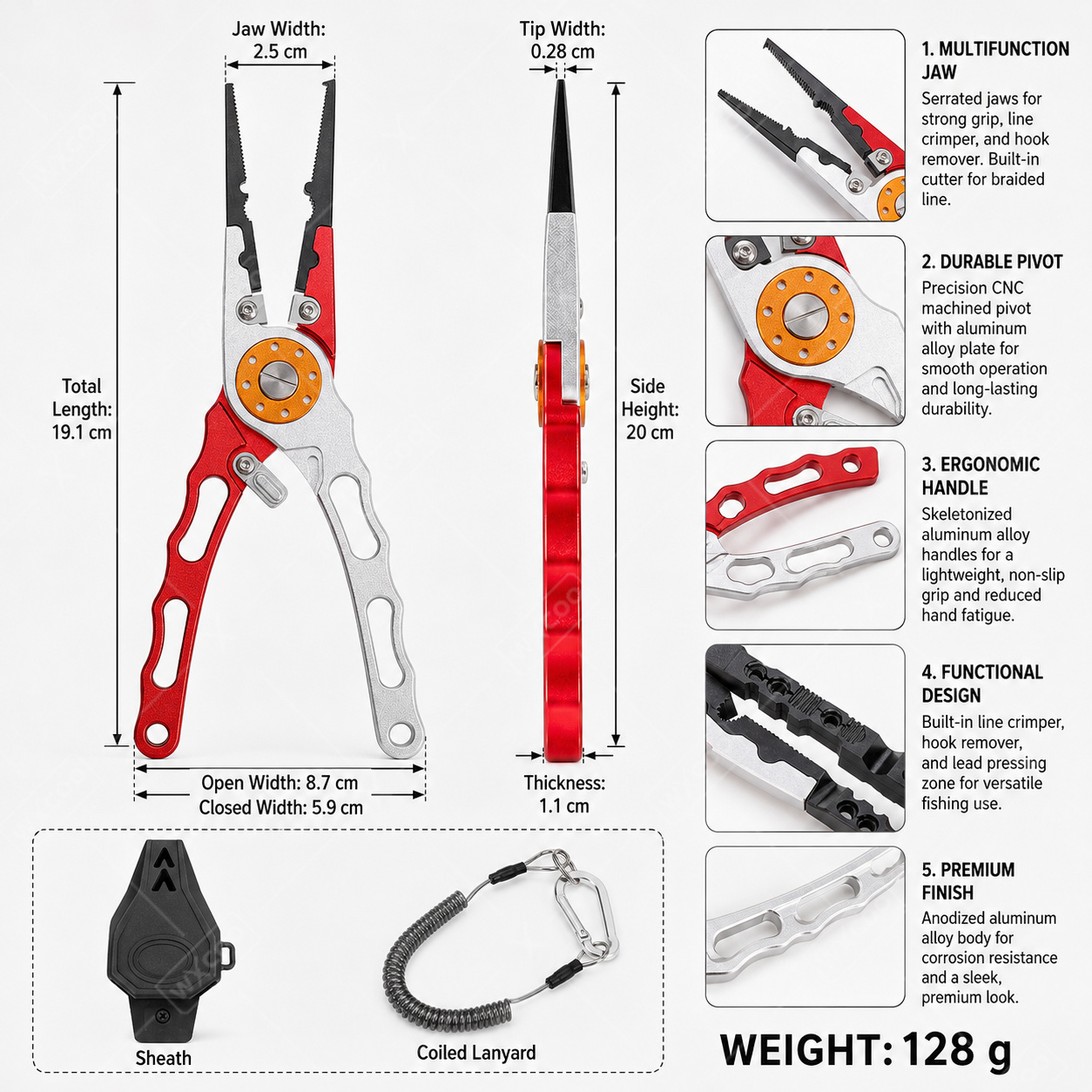 คีมตัดสายเบ็ด WXCOO พร้อมที่ถอ - Fishing Hook Sharpener บทวิจารณ์และราคา