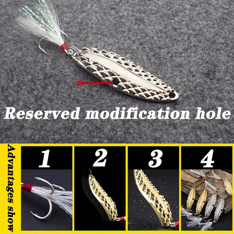 1PC โลหะ Luminous Spinner ช้อน - Fishing Hook Treble บทวิจารณ์และราคา