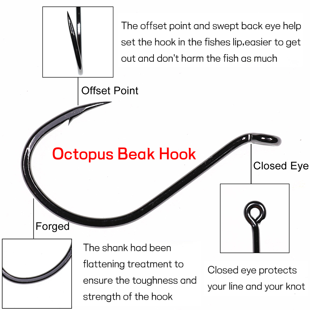 Bimoo 20pcs Offset Octopus Bea - Fishing Hook Offset บทวิจารณ์และราคา